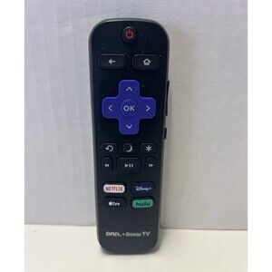 onn. Wireless Roku TV Remote Control Black/Purple MPN 3226001051